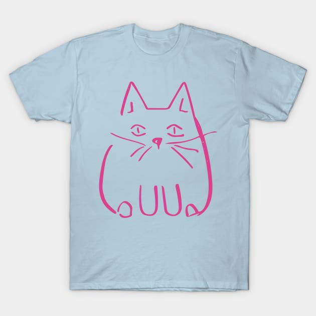 Pink Kitty T-Shirt by fruitfulart